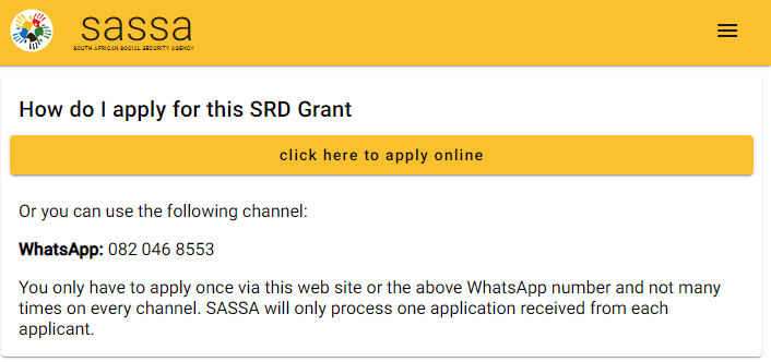 applying for srd grant